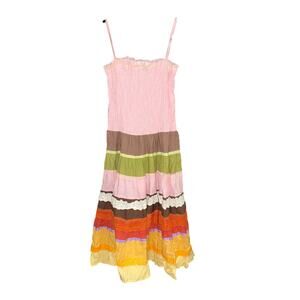 Connections 18 multi tiered colorful sundress women’s size medium cottage core